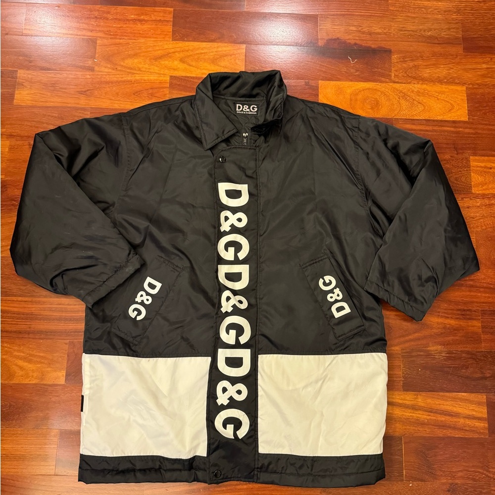 D&G Men's Black and White Windbreaker